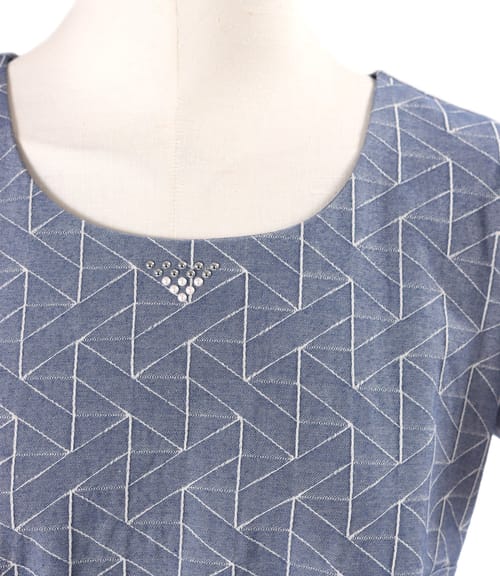 Rochie office din bumbac elastic tip denim