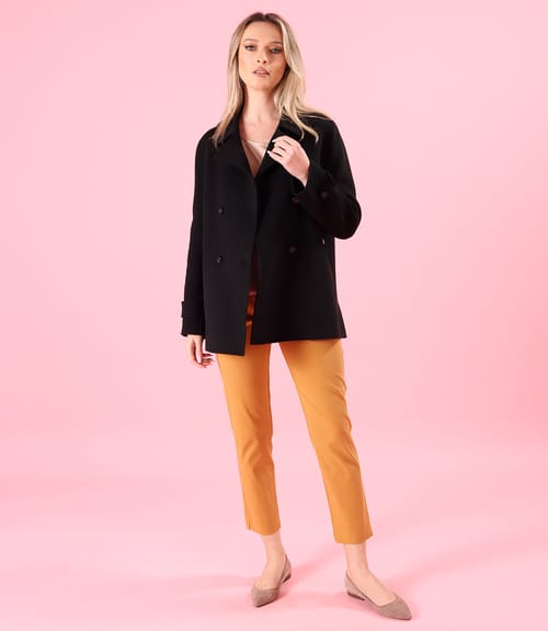 Jacheta scurta eleganta din stofa cu lana si casmir