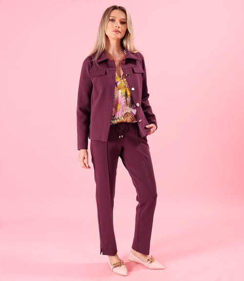 Sacou din stofa plina tip scuba cu bumbac