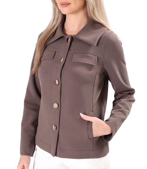 Sacou din stofa plina tip scuba cu bumbac