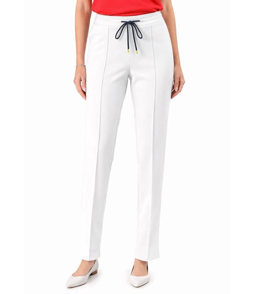 Pantaloni lejeri din stofa plina tip scuba cu bumbac