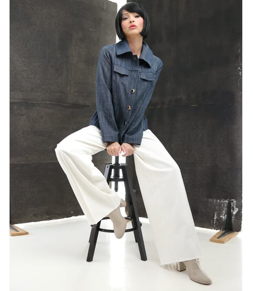 Sacou din bumbac tip denim