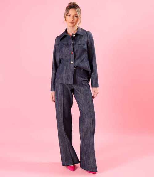 Sacou din bumbac tip denim