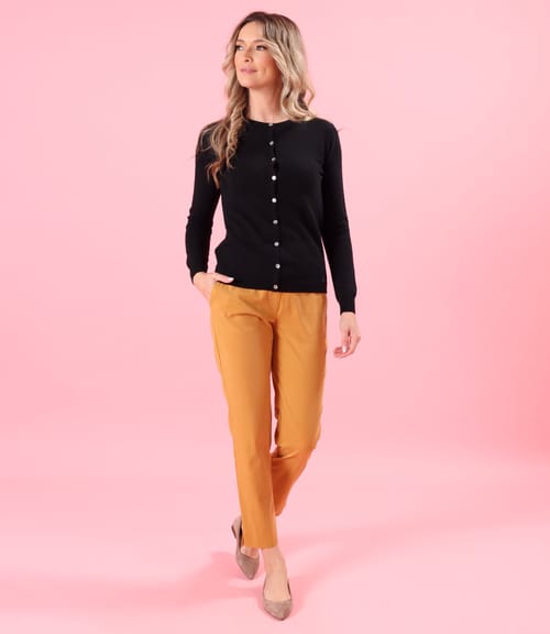 Cardigan tricotat din casmir cu matase natural si lana