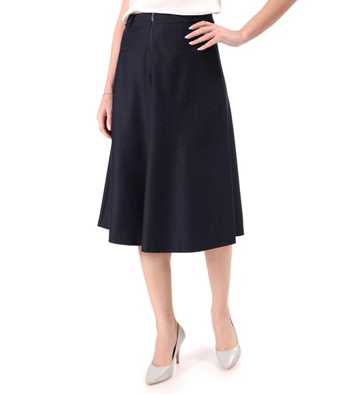 Fusta midi din stofa cu picouri