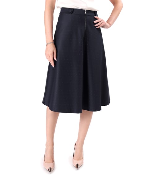 Fusta midi din stofa cu picouri