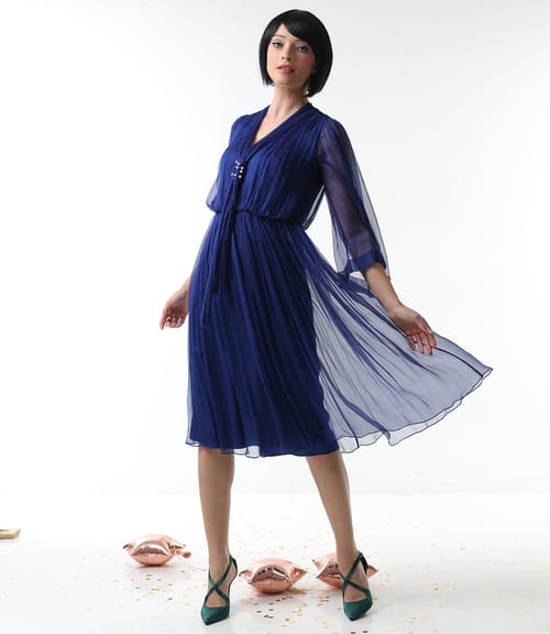 Rochie de seara din voal de matase naturala