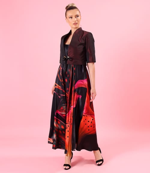 Rochie midi cu bretele din satin de viscoza