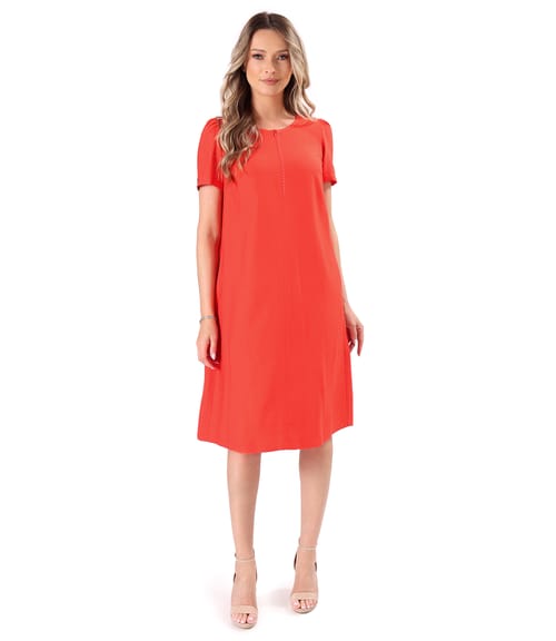 Rochie evazata din viscoza usor creponata