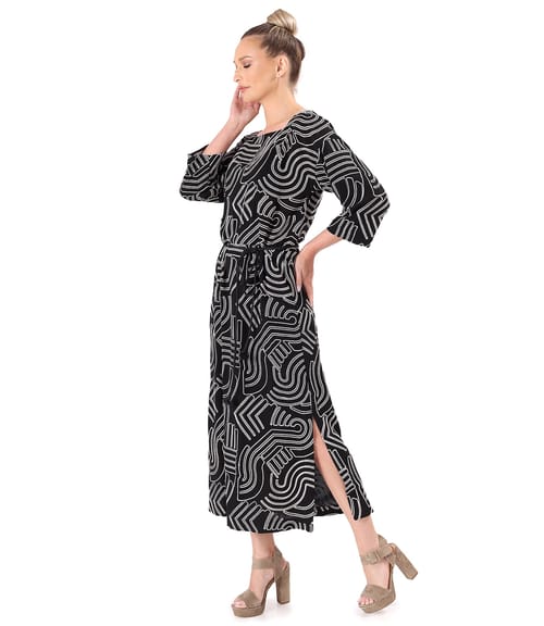 Rochie eleganta din viscoza brodata summer zen garden