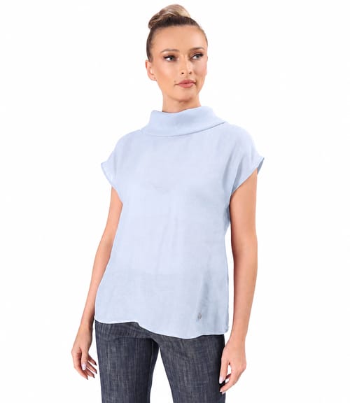 Bluza din tencel cu nasturi la spate
