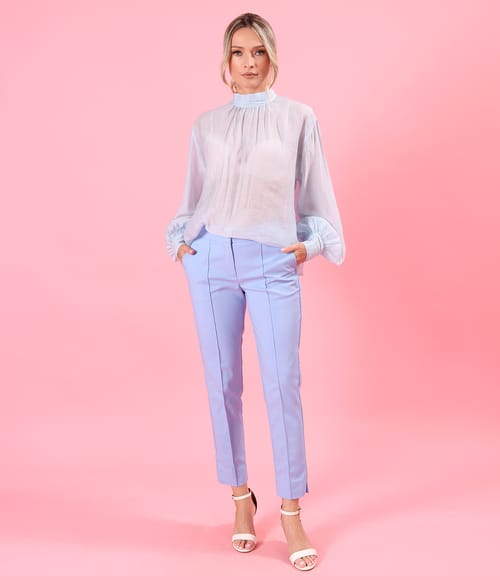 Bluza eleganta din tencel cu maneci lungi