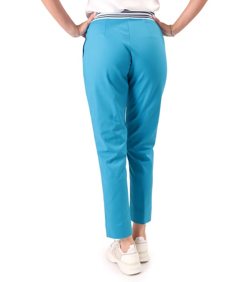 Pantaloni eleganti din bumbac elastic cu banda elastica decorativa