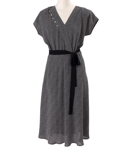 Rochie eleganta din viscoza imprimata cu picouri