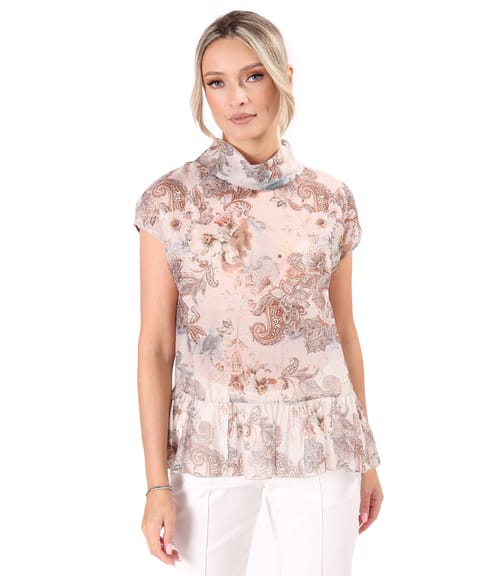Bluza eleganta cu tencel imprimat cu motive paisley