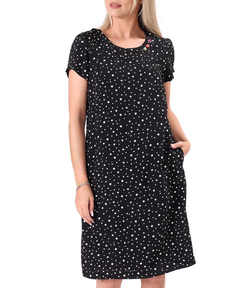 Rochie lejera din viscoza imprimata cu picouri
