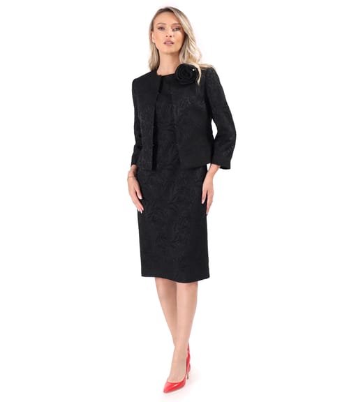 Sacou elegant din brocart elastic cu motive florale