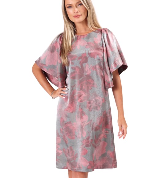 Rochie de seara din organza plina de viscoza cu efect metalizat