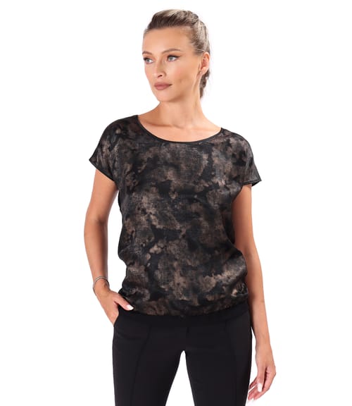 Bluza lejera cu fata imprimata cu motive aurii