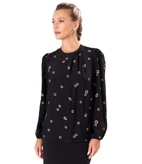 Bluza eleganta din viscoza imprimata cu motive geometrice