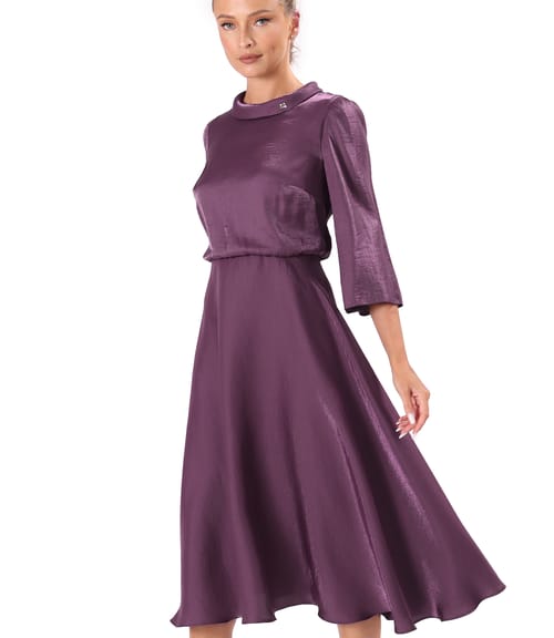 Rochie midi din tesatura satinata