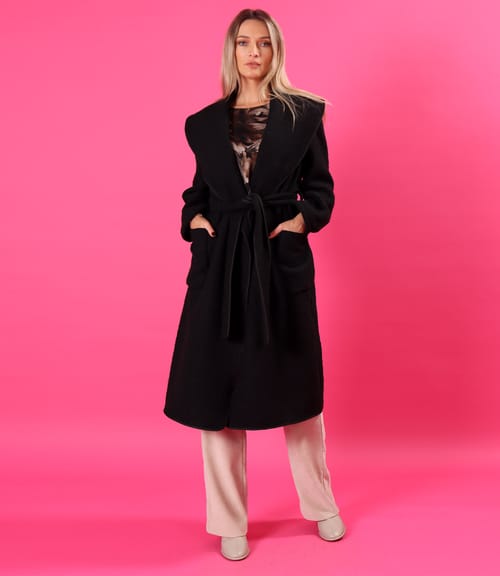 Pardesiu elegant din stofa plina bucle cu lana