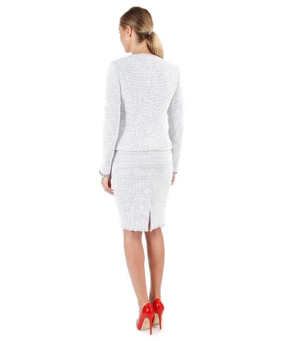 Costum office dama cu fusta si sacou din bucle