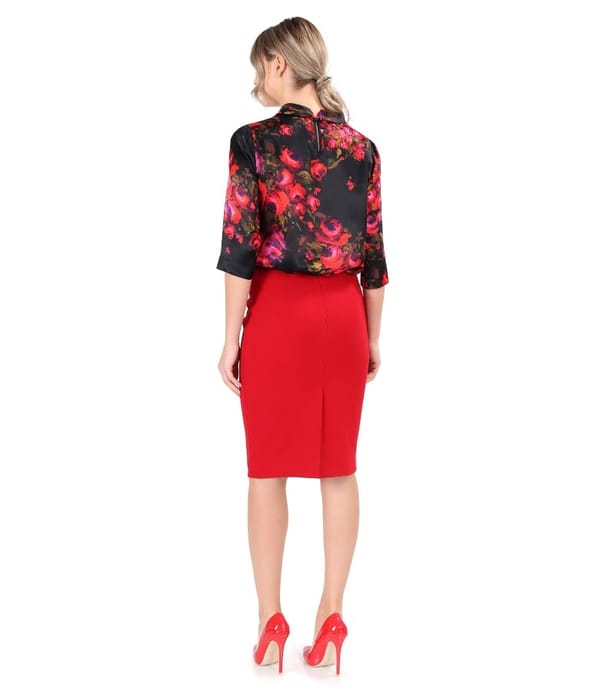 Bluza din matase naturala cu fusta office