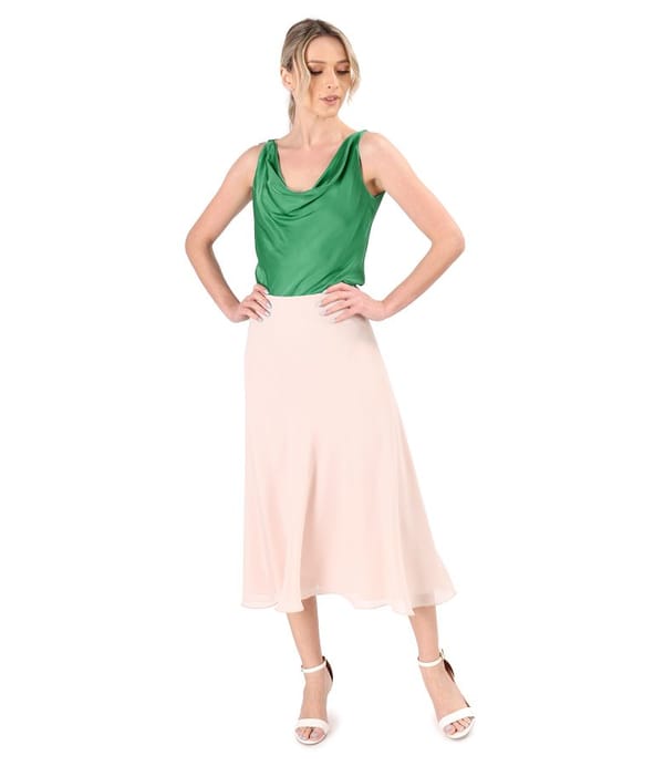 Bluza eleganta pe bie din saten de viscoza