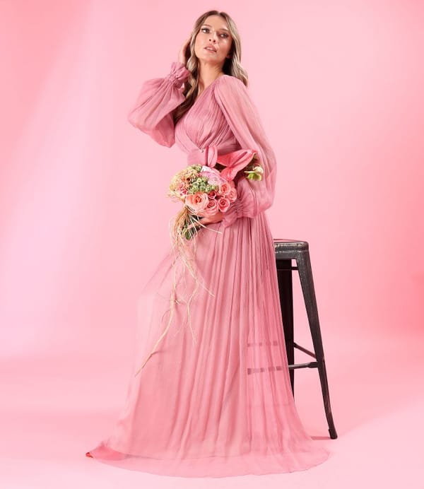 Rochie lunga din voal de matase naturala