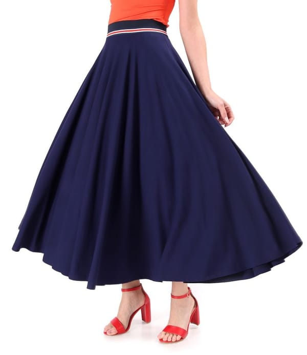 Fusta lunga clos din jerse elastic de viscoza