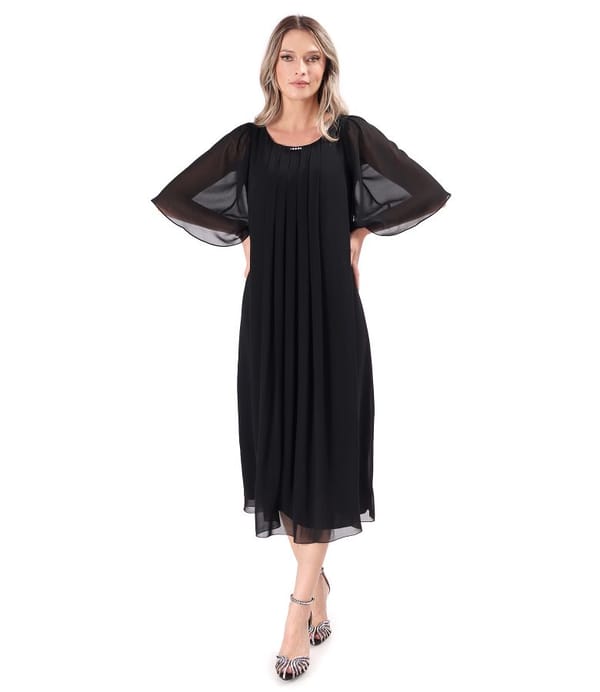 Rochie midi de ocazie din voal uni