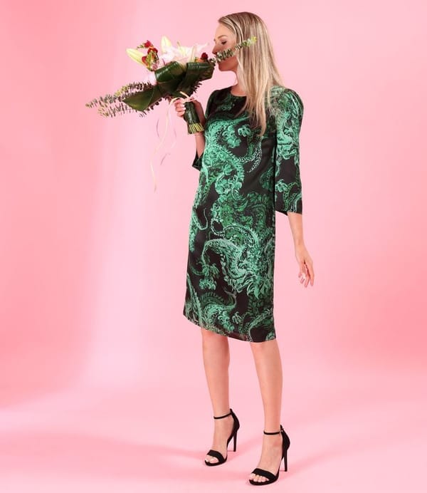 Rochie lejera din matase naturala imprimata cu motive paisley