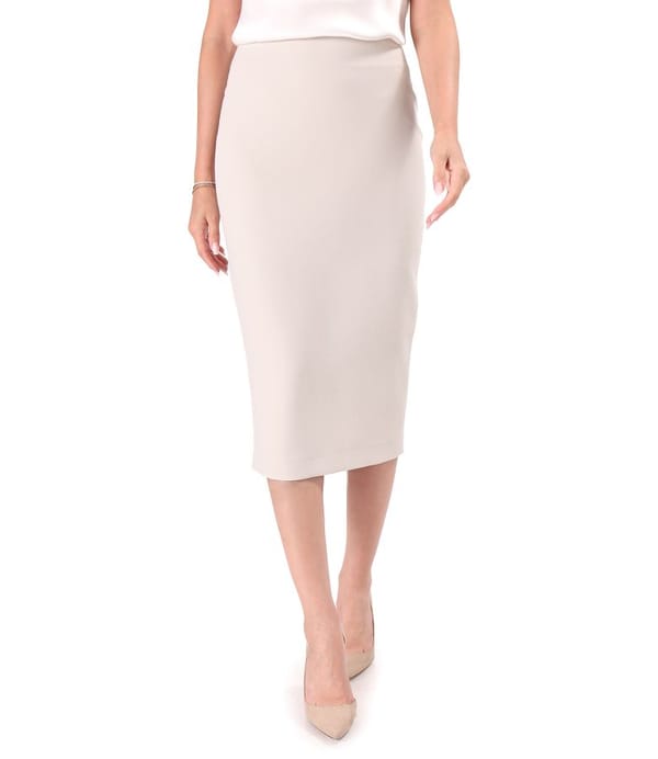 Fusta creion midi din stofa elastica cu viscoza