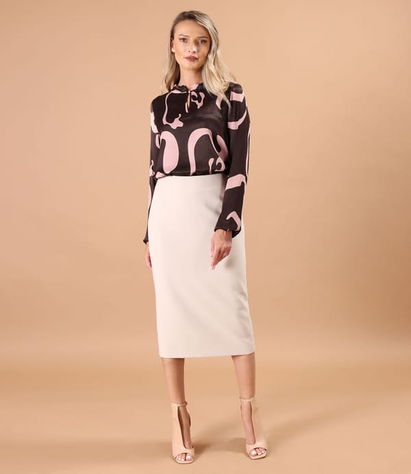 Bluza eleganta din viscoza satinata imprimata