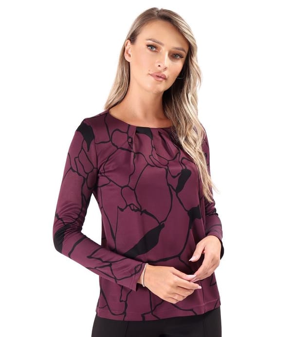 Bluza din viscoza cu falduri pe fata