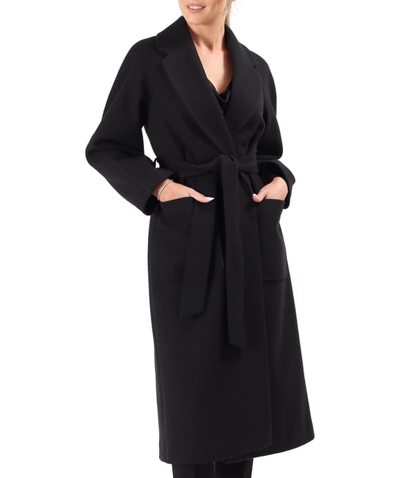 Pardesiu midi lejer din stofa groasa cu lana