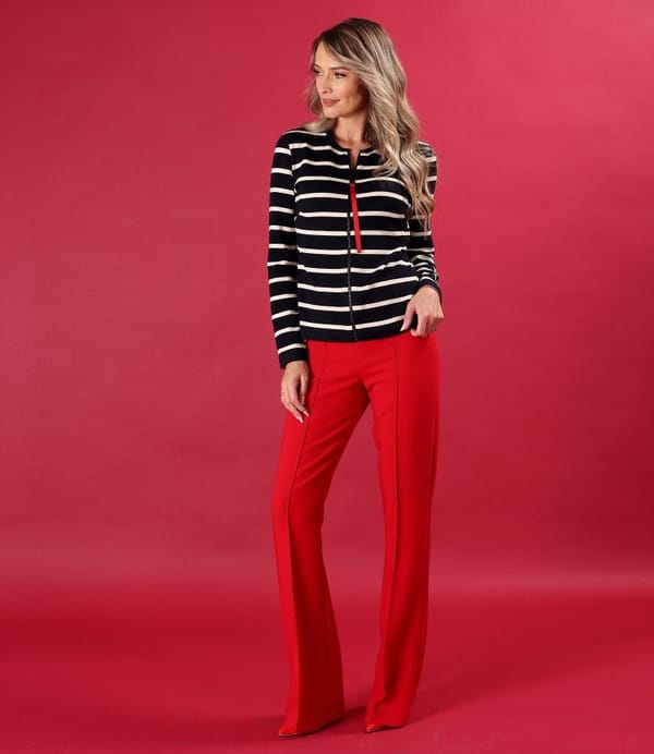 Bluza din jerse elastic cu lana cu fermoar pe fata