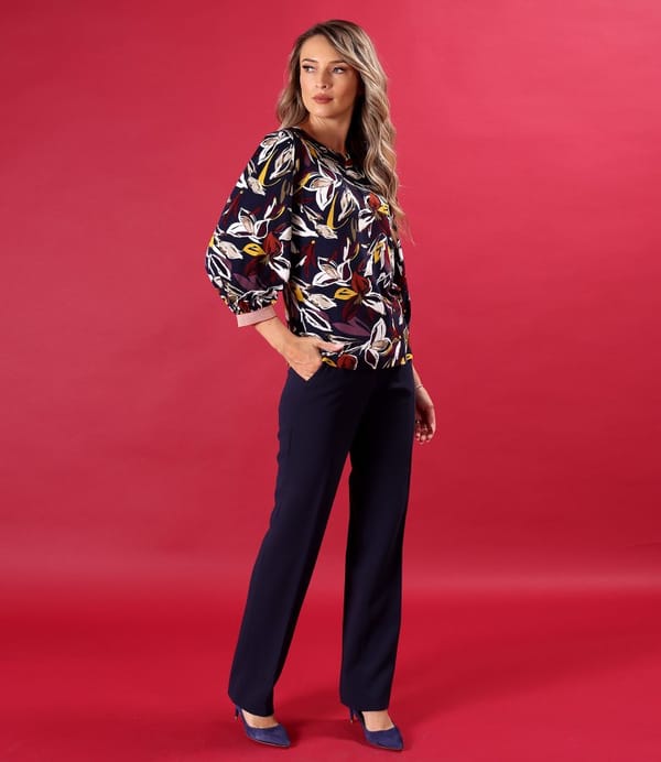 Bluza din jerse elastic cu maneci semi-lungi