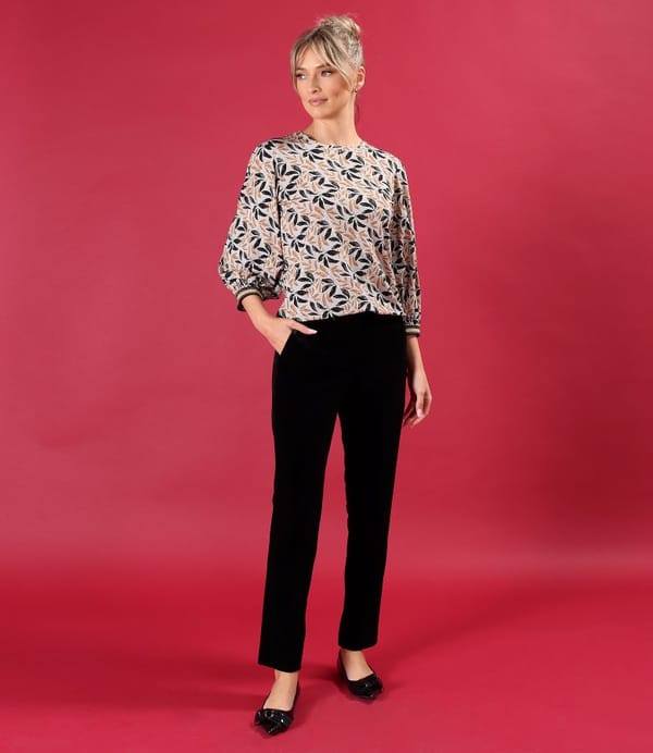 Bluza din jerse elastic cu maneci semi-lungi