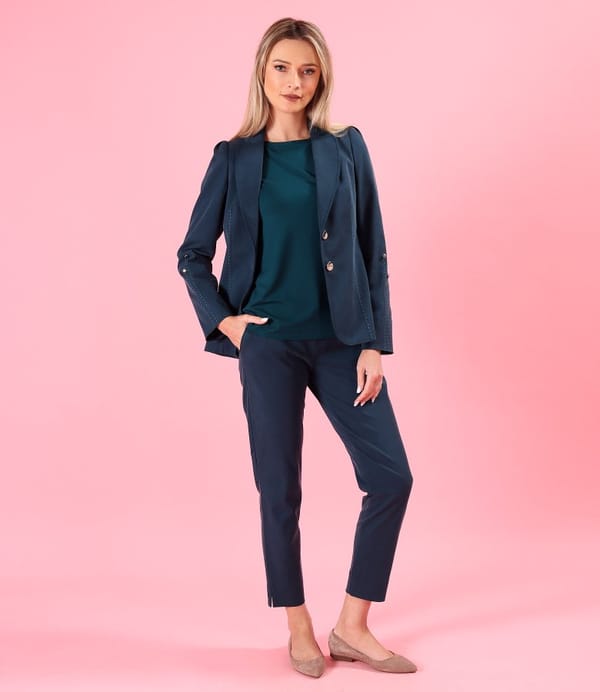 Sacou office din stofa plina din tencel cu bumbac