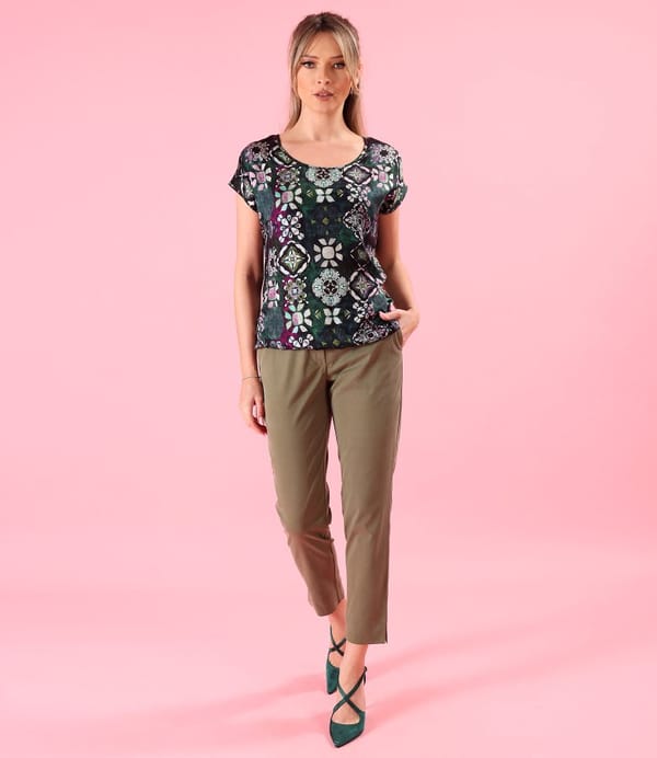 Pantaloni pana lejeri din tencel cu bumbac