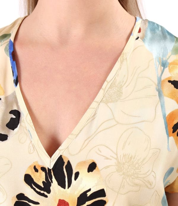 Rochie midi din viscoza imprimata cu motive florale