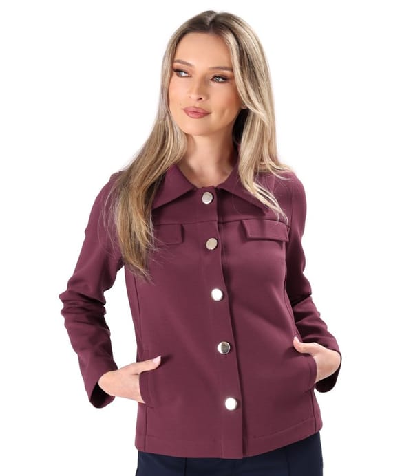 Sacou din stofa plina tip scuba cu bumbac