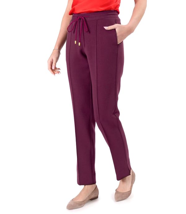 Pantaloni lejeri din stofa plina tip scuba cu bumbac