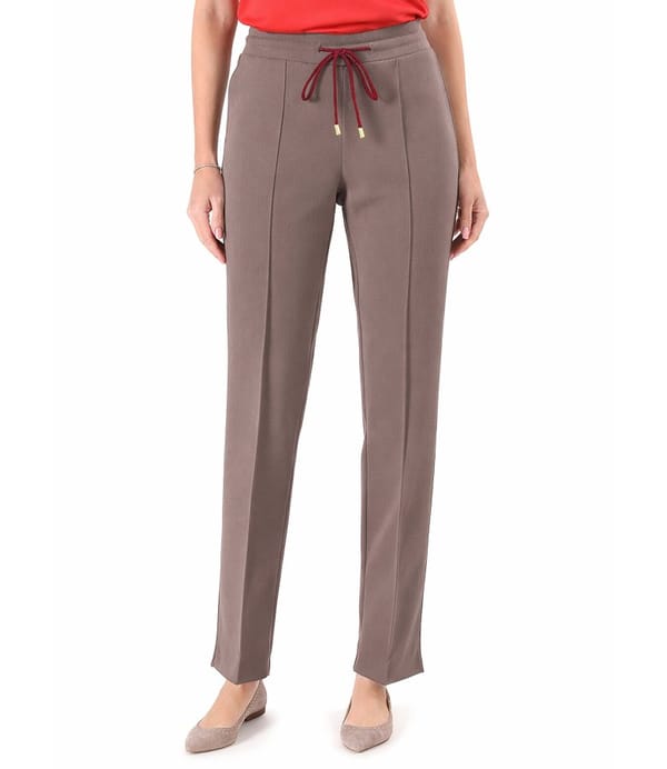 Pantaloni lejeri din stofa plina tip scuba cu bumbac