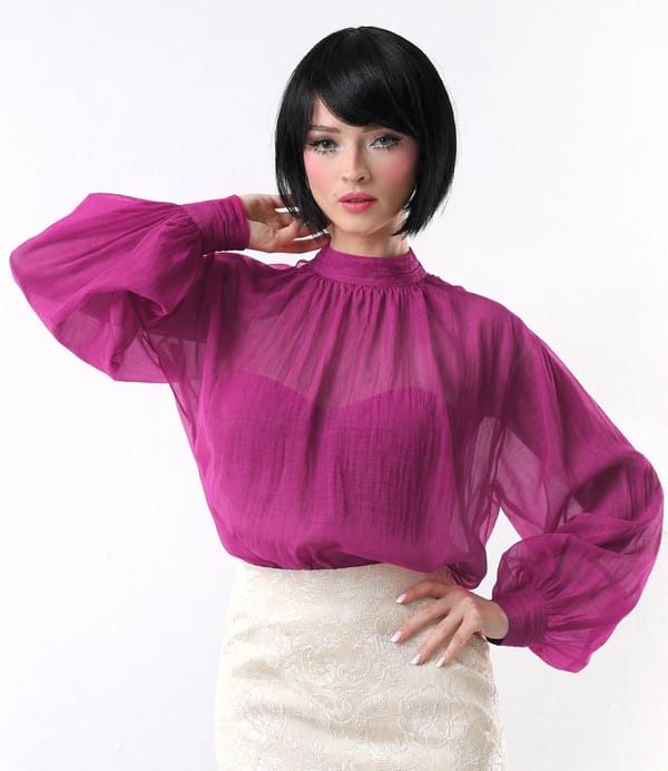 Bluza eleganta din tencel cu maneci lungi