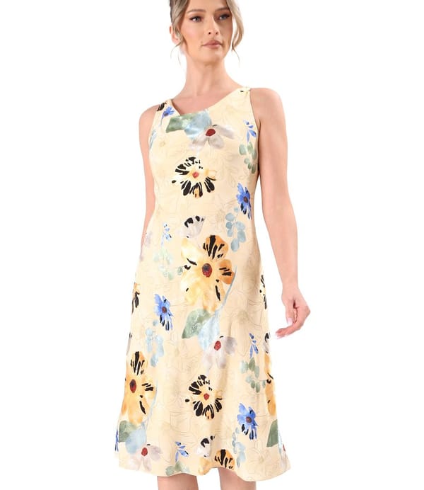 Rochie eleganta din viscoza imprimata cu motive florale