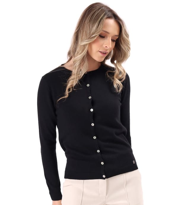 Cardigan tricotat din casmir cu matase natural si lana