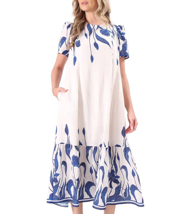 Rochie midi lejera imprimata cu motive florale